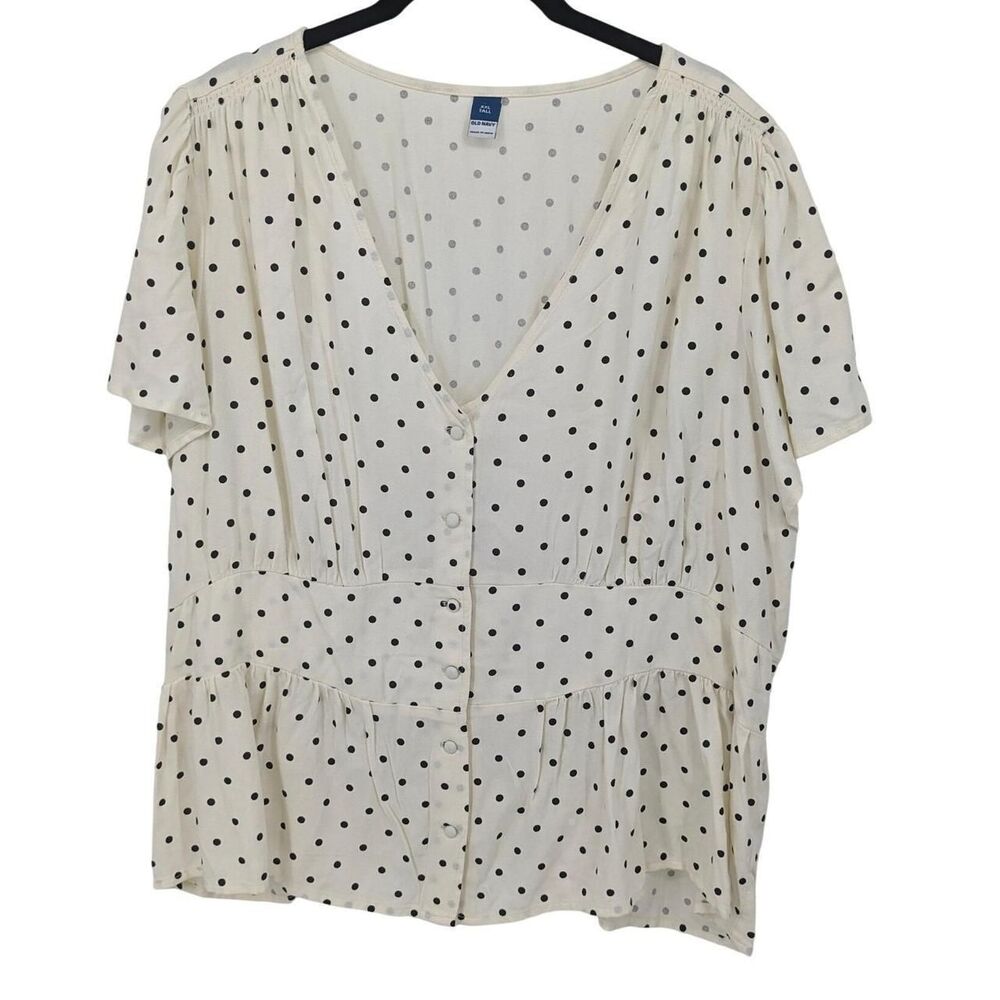 Old-navy Women's Black and Cream Blouse